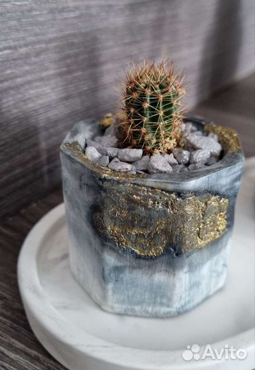 Гипсовое кашпо/полсвечник