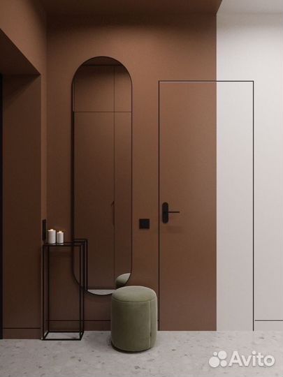 Скрытая дверь под дизайн