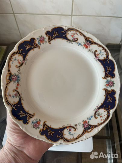 Тарелки набор и блюдо круглое Чешский фарфор