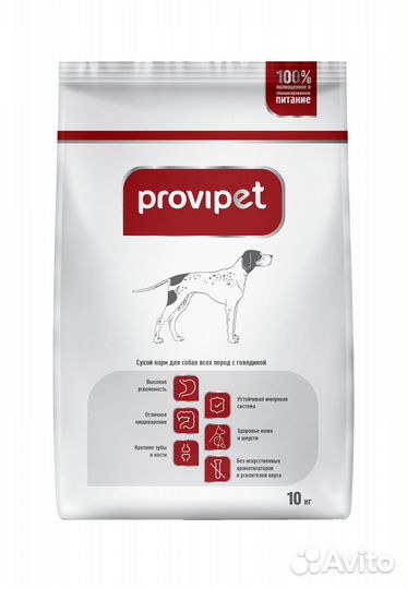 Сухой корм для собак Provipet с говядиной