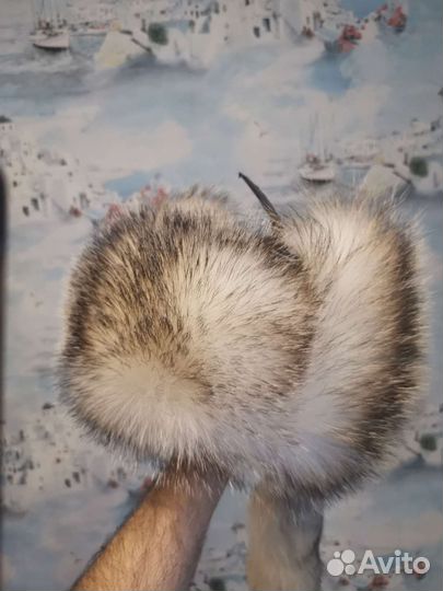 Шапка малахай ушанка из натурального меха барсука