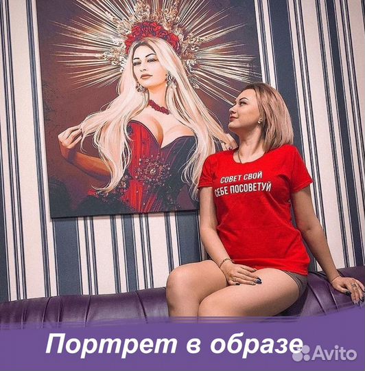 Портрет по фото на холсте