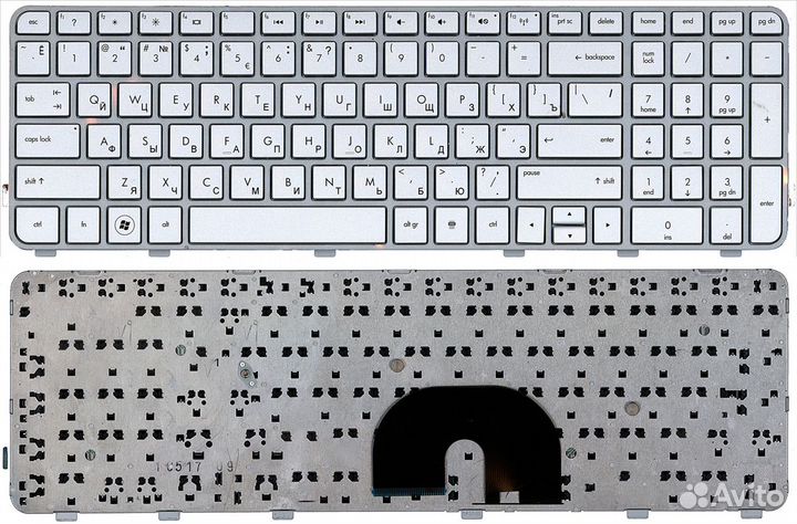 Клавиатура для HP Pavilion DV6-6000 серебристая