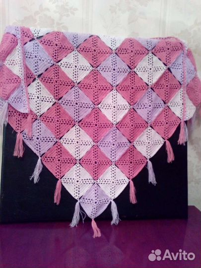 Шаль из квадратных мотивов