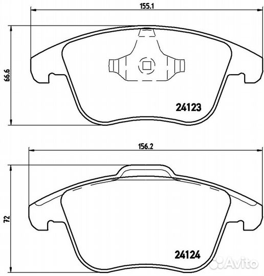 Brembo, P44020, Колодки тормозные land rover evoqu