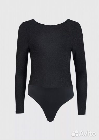 Боди женское из блестящей ткани 42