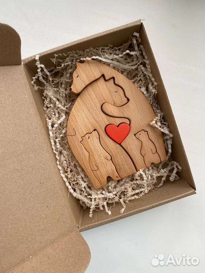 Деревянные фигурки. Семья мишек. Мишки из дерева