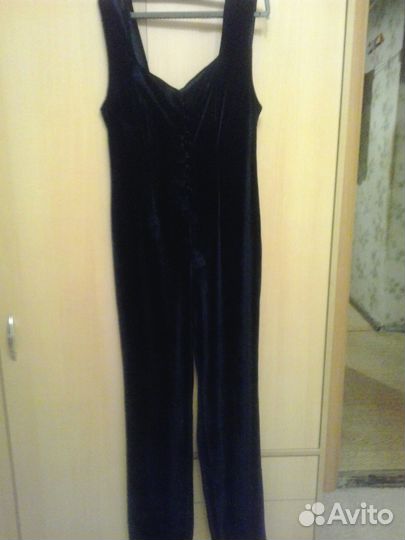 Комбинезон женский новый бархатный темно-синий