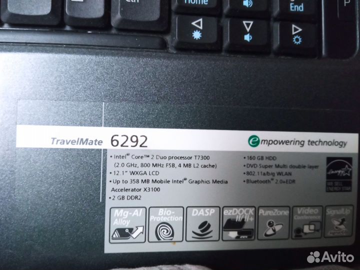 Ноутбук Acer TravalMate 6292