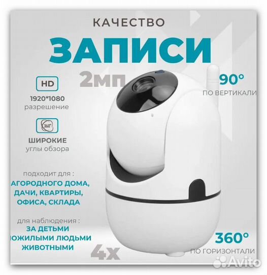 Поворотная Wi-Fi камера умный дом