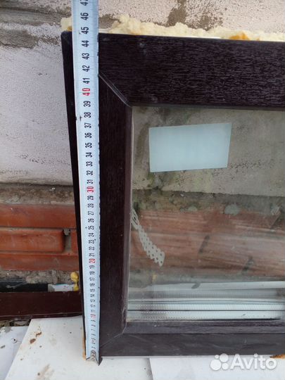 Окна пластиковые бу коричневые глухое