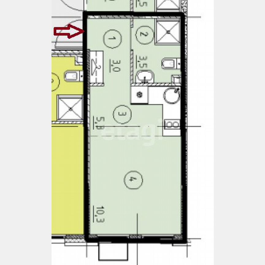 Квартира-студия, 22 м², 4/24 эт.