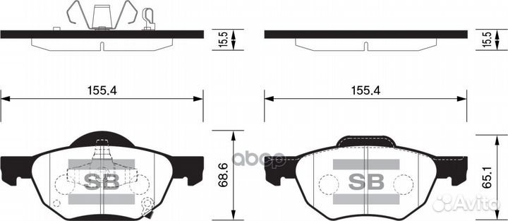 Колодки тормозные передние sangsin brake SP1573