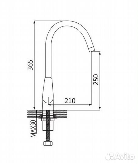 Смеситель для кухни Shevanik S5053, хром