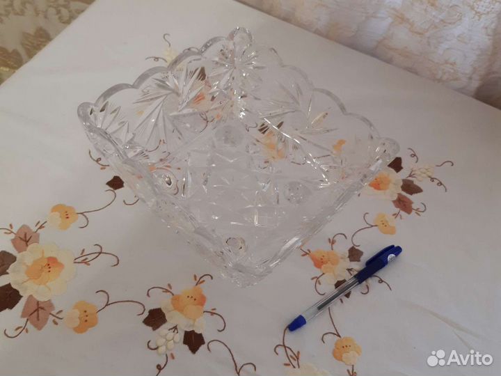 Ваза для фруктов из чешского хрусталя. Богемия