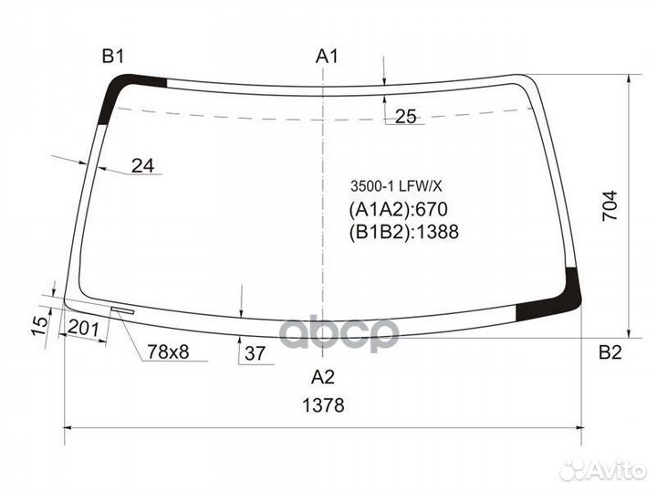 Стекло лобовое Toyota Hilux Pick Up 97-04
