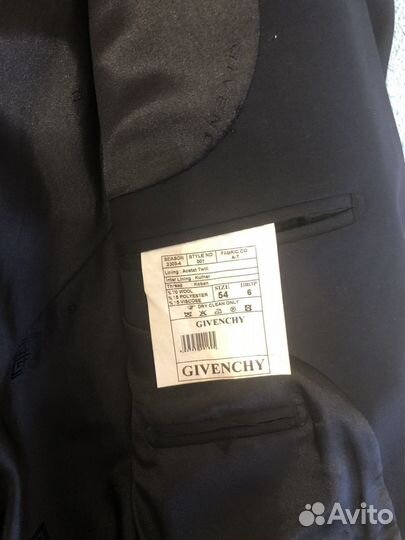 Костюм шерстяной мужской givenchy