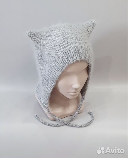 Шапка с ушками / шапка котик / кото-чепчик