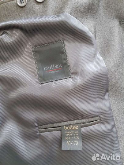 Мужской костюм серого цвета размер 60-170