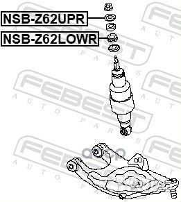 Втулка заднего амортизатора NSB-Z62lowr