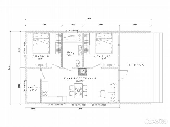 Строительство дома 84 м²