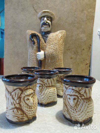 Грузинский набор керамической посуды для вина