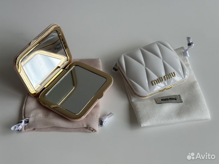 Зеркальце miumiu белое розовое