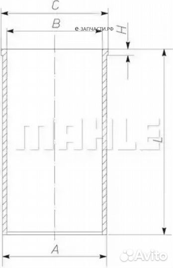 Mahle 029WV2500 Гильза d81.00