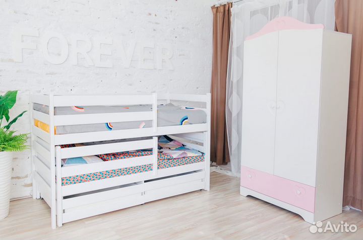 Двухъярусная кровать Манеж массив