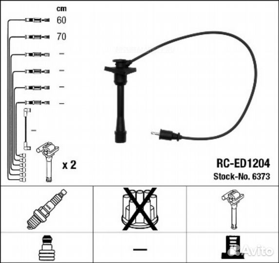 NGK-NTK RC-ED1204 Комплект высоковольтных проводов