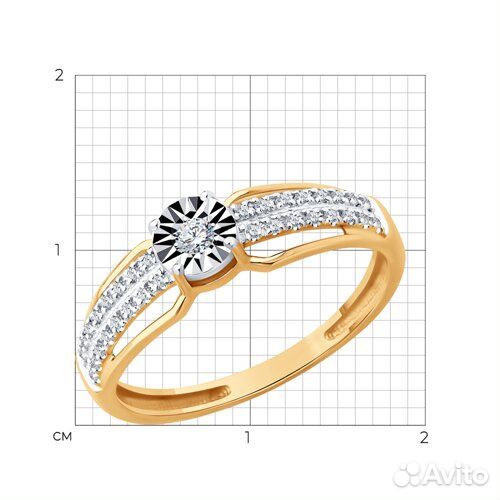 Кольцо Diamant из золота, 51-210-02927-1, р.16,5