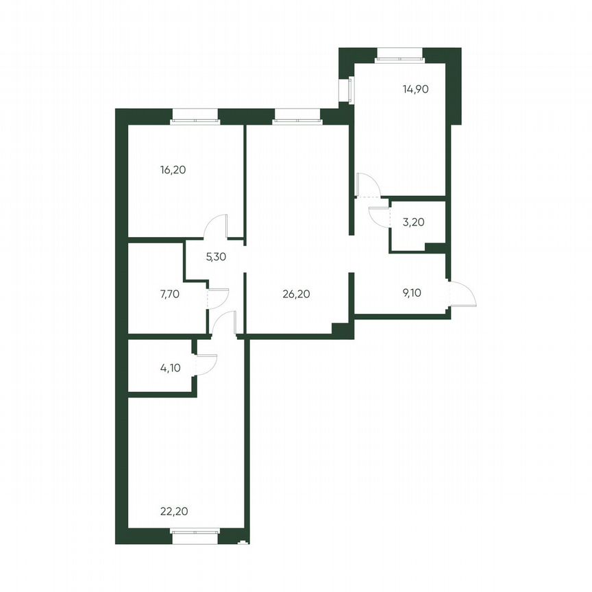 3-к. квартира, 108,9 м², 3/9 эт.