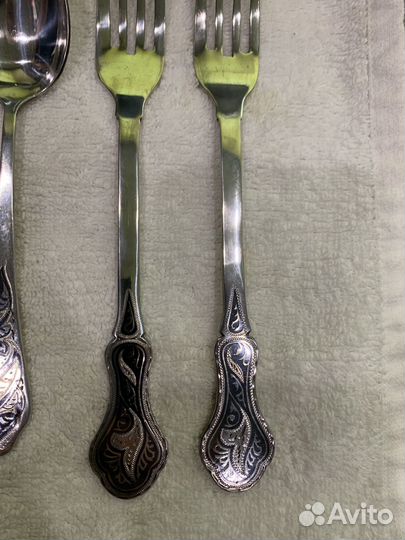 Серебряные вилки ложки кубачи