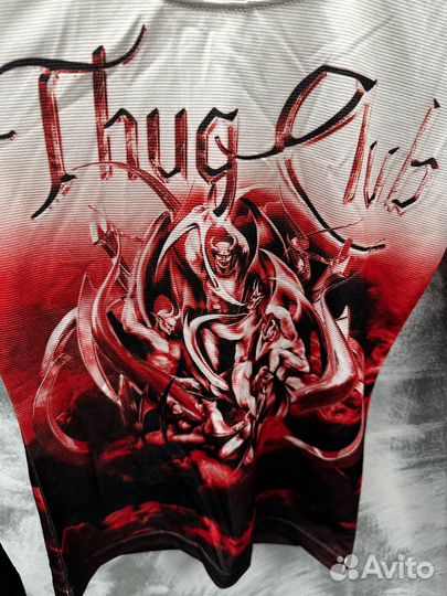 Лонгслив Thug Club White-RED Classic Logo Оригинал