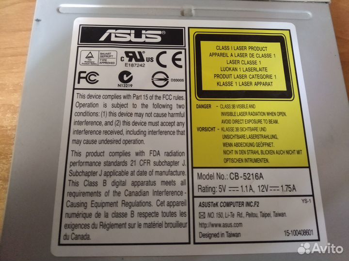 Дисковод asus cb-5216a