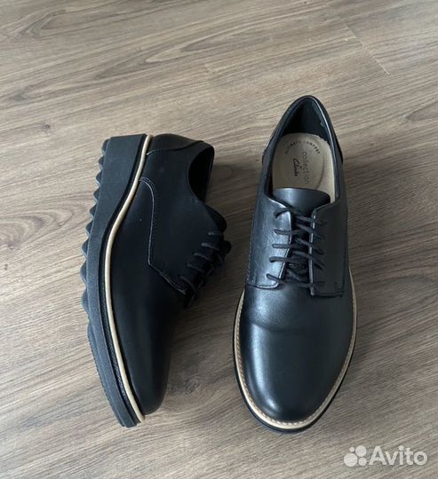 Кожаные туфли дерби ботинки Clarks eur 39