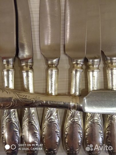 Ножи мельхиоровые СССР, Кольчугино, 12шт