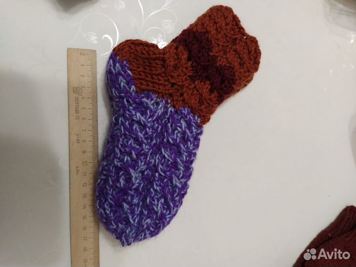 Носки, варежки, перчатки из овечьей шерсти руч раб