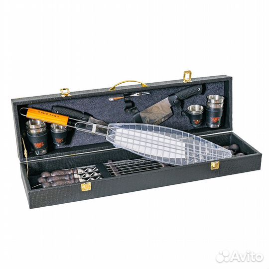 Шашлычный набор с шампурами №3 черный