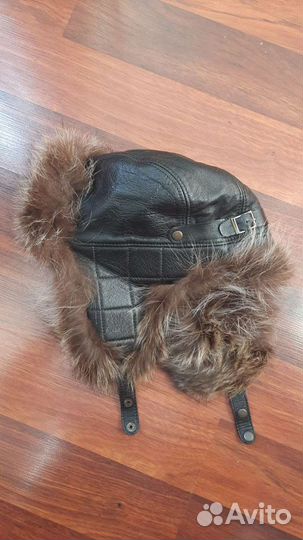 Шапка мужская. Мех енота