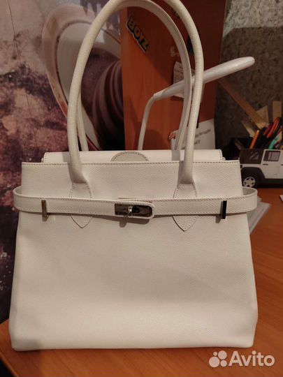 Сумка натуральная кожа белая