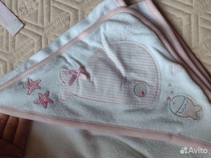 Новое полотенце уголок OVS купания 75*75см девочки