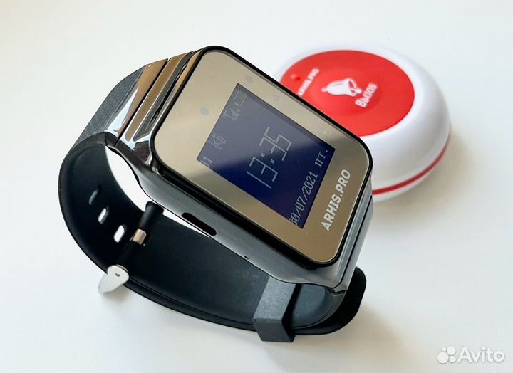 Кнопка вызова персонала белая/красная и пейджер