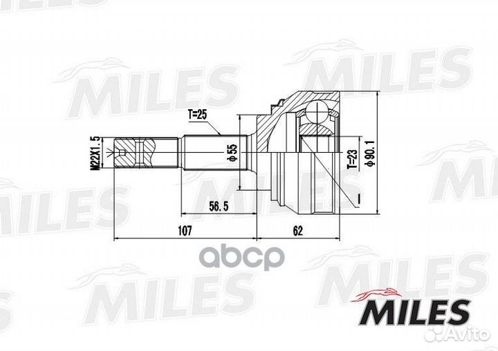 ШРУС nissan almera N15/sunny N14 1.6-2.0D 90-00