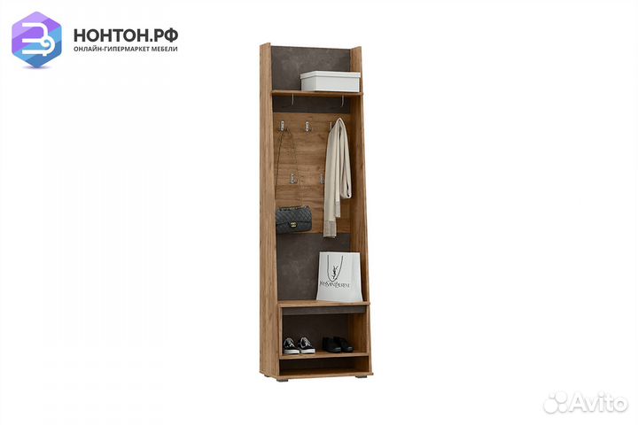 Прихожая Соренто с вешалками дуб крафт / бетон тем