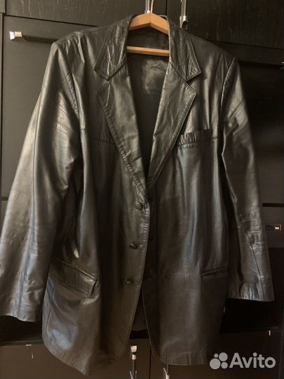 Кожаный пиджак мужской 54-56