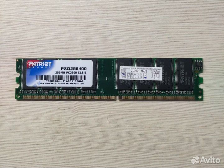 Модуль памяти DDR Patriot PSD256400 256MB