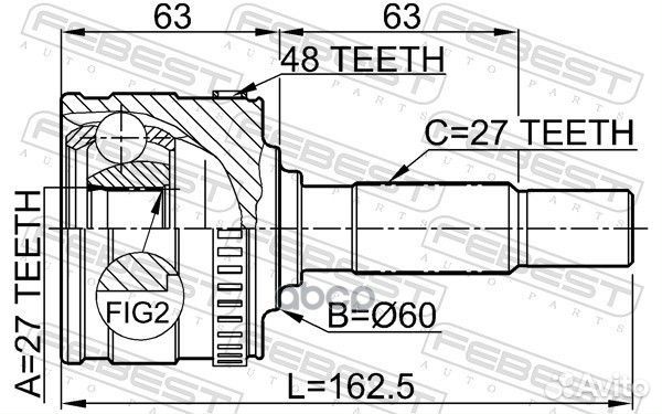 ШРУС наружный 27X60X27 mercedes V 200 1610801A4