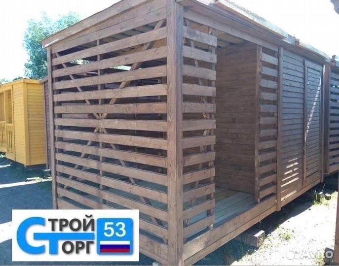 Бытовка с дровником