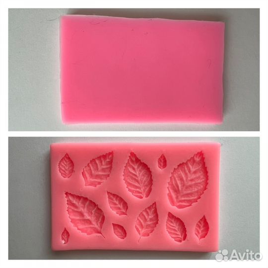 Силиконовый молд розы, листики, перья, цветы